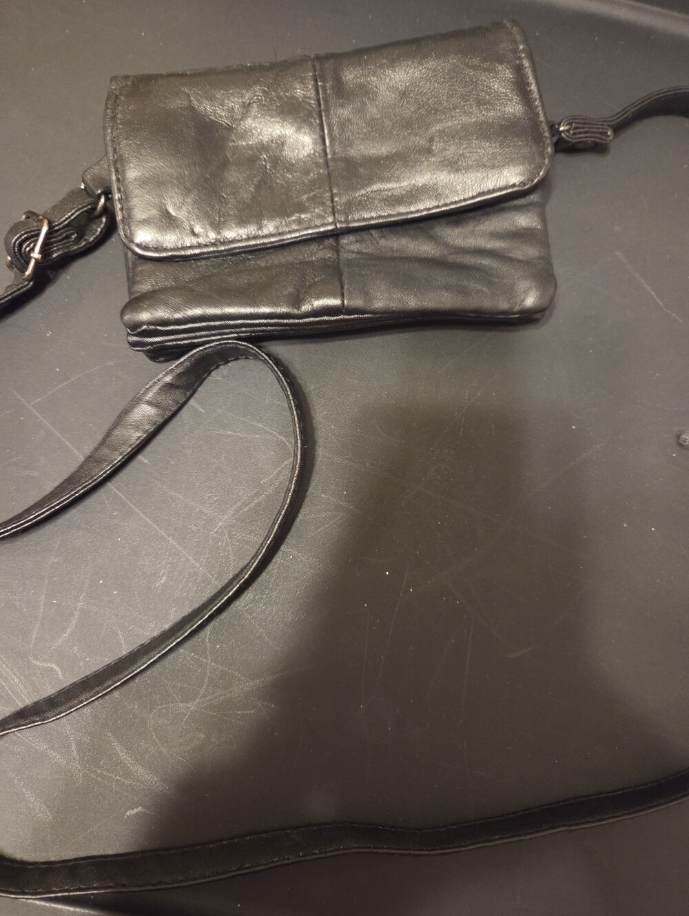 Black Leather Crossbody Bag